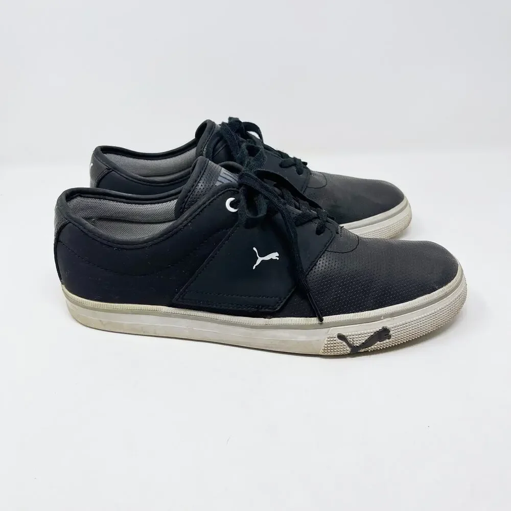 Puma Mens 10.5 Black El Ace Core Plus Sneakers Textured Lace Up Shoe Fashion - Picture 1 of 15